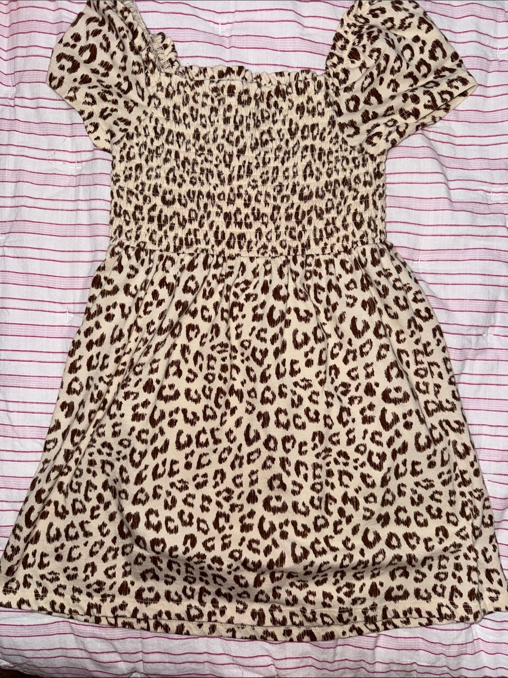 GAP Girls Beige and Brown Leopard Print Dress